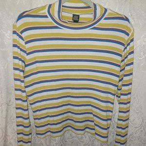 Blue, Purple, Yellow & Cream Stripped Wild Fable Lightweight Sweater